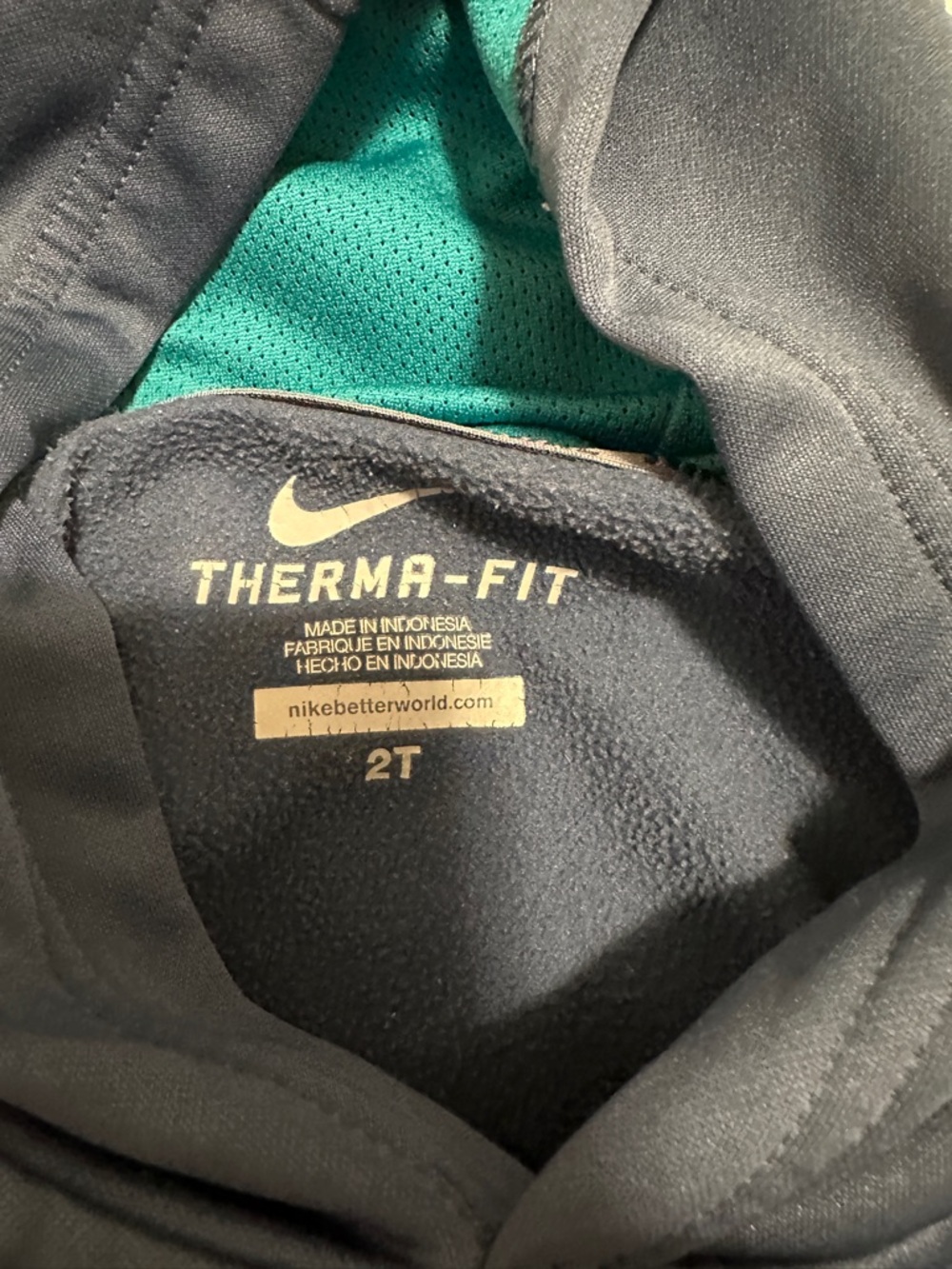 Nike Therma- Fit Blue Fleece Lined Hoodie Size 2T Toddler - Picture 9 of 10